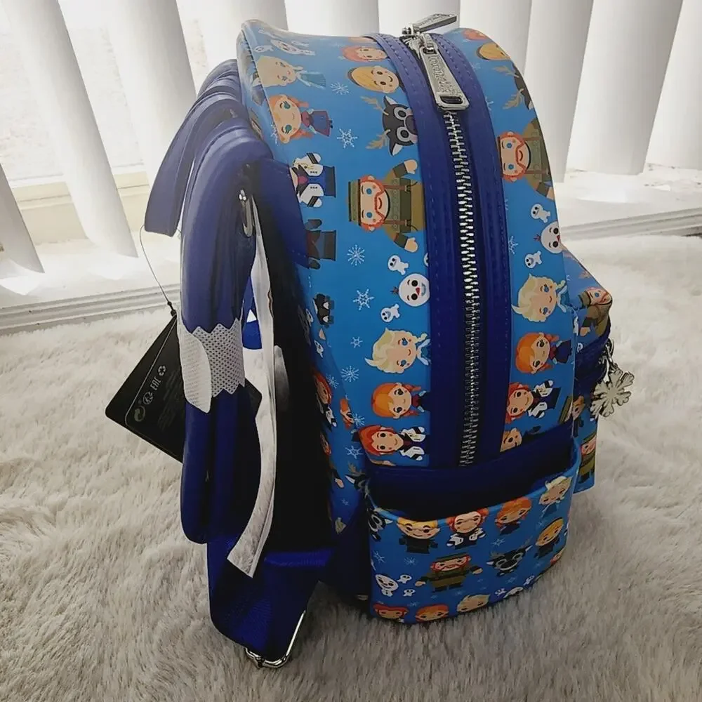 Loungefly Disney Frozen Chibi Mini Backpack Blue NWT Elsa Anna Olaf NEW